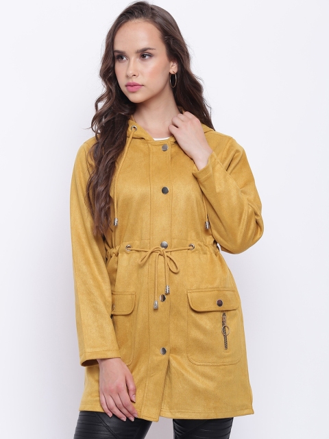 

Texco Women Mustard Suede Longline Tailored Jacket
