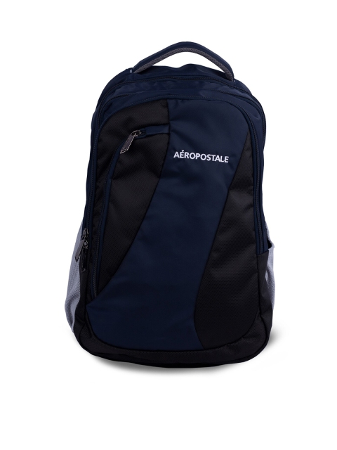 

Aeropostale Unisex Navy Blue & Black Brand Logo Backpack