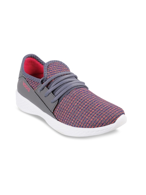 

WALKWAY Women Pink & Grey Woven Design Sneakers