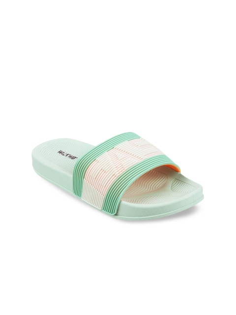 

WALKWAY Women Green Striped Sliders