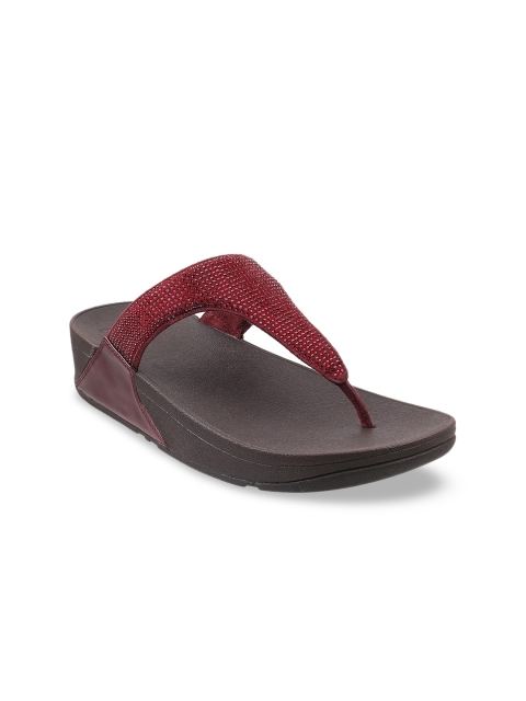 

fitflop Woman Maroon Embellished Flatforms