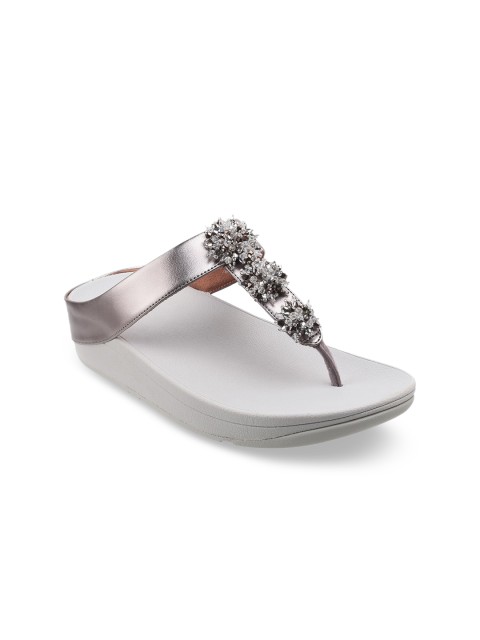 

fitflop Grey Embellished PU Comfort Sandals