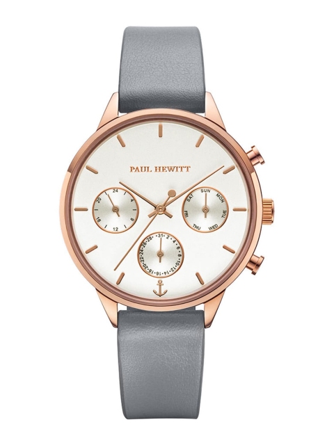 

PAUL HEWITT Women White Dial & Grey Leather Straps Analogue Watch PH-E-R-W-31S