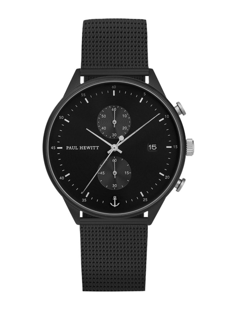

PAUL HEWITT Men Black Dial & Black Stainless Steel Bracelet Style Straps Analogue Watch PH-C-B-BSS-5S