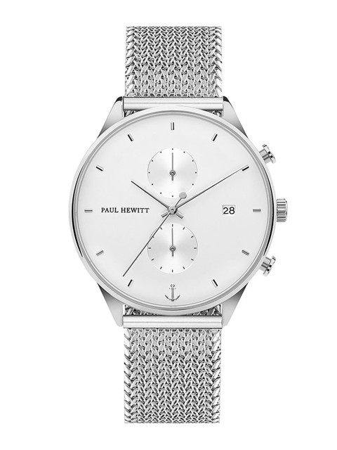 

PAUL HEWITT Unisex White Dial & Silver Toned Stainless Steel Bracelet Style Analogue Watch