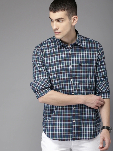 

THE BEAR HOUSE Men Green Tartan Checks Opaque Checked Casual Shirt