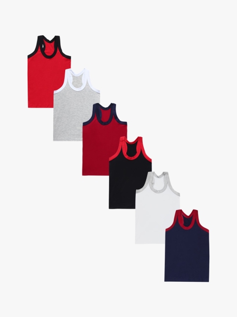 

CAREPLUS Boys Pack Of 6 Assorted Cotton Undershirt Vests