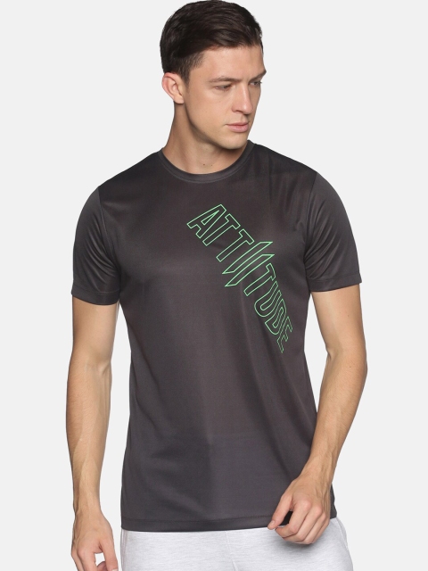 

ATTIITUDE Men Grey Typography Printed T-shirt, Charcoal