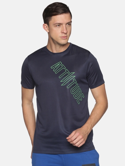 

ATTIITUDE Men Navy Blue Typography Printed Casual T-shirt