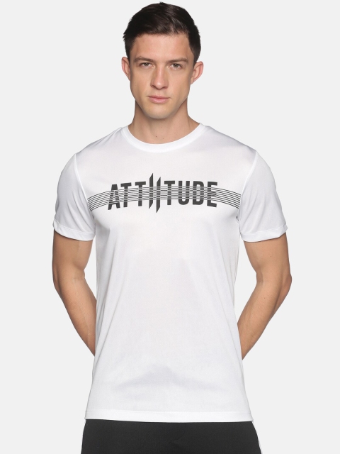 

ATTIITUDE Men White Brand Logo Printed T-shirt