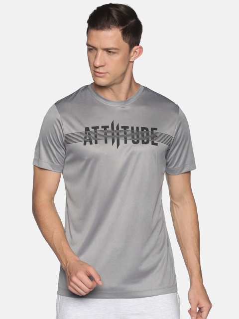 

ATTIITUDE Men Grey Typography Printed T-shirt