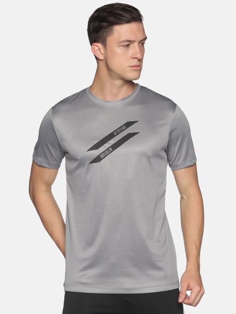 

ATTIITUDE Men Grey Typography Printed T-shirt