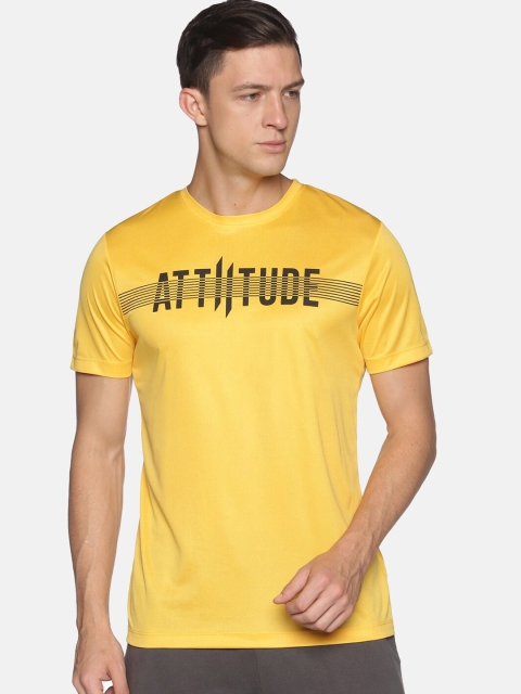 

ATTIITUDE Men Yellow Typography Printed T-shirt