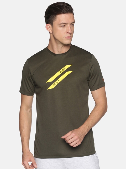 

ATTIITUDE Men Green Brand Logo Printed T-shirt