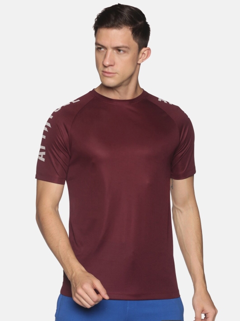 

ATTIITUDE Men Maroon High Neck Applique T-shirt