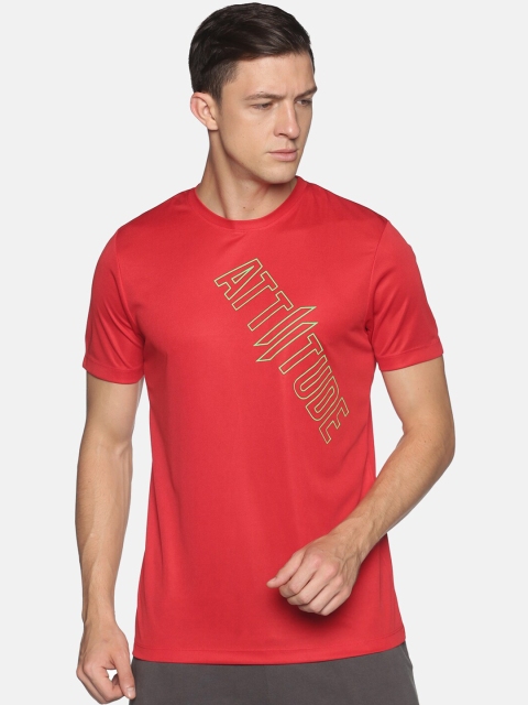 

ATTIITUDE Men Red & Green Typography Printed T-shirt