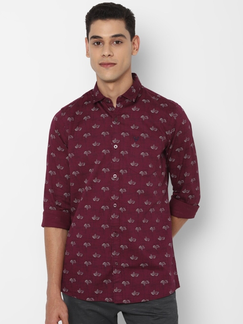 

Allen Solly Sport Men Maroon & Off White Printed Pure Cotton Casual Shirt