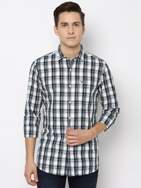 

Allen Solly Sport Men Navy Blue Tartan Checks Cotton Checked Casual Shirt