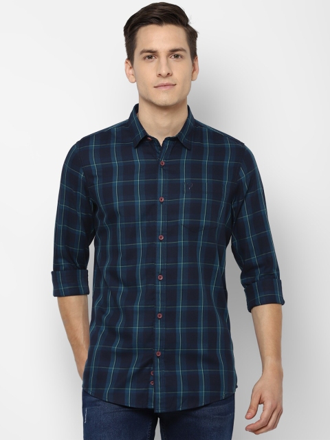 

Allen Solly Sport Men Navy Blue Tartan Checks Opaque Checked Casual Shirt