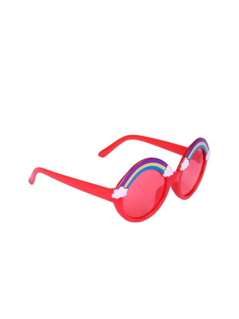 

Spiky Unisex Kids Red Lens & Red Round Sunglasses with UV Protected Lens