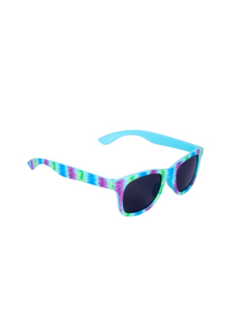 

Spiky Unisex Kids Black Lens & Blue Square Sunglasses Str_Aqua_Multi, Turquoise blue