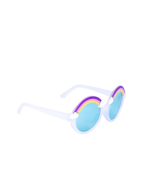 

Spiky Kids Green Lens & White Round Sunglasses Raund_Rmbo_Wht