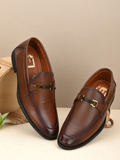 

Eego Italy Men Tan Brown Solid Leather Slip-Ons