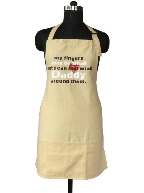 

Lushomes Unisex Cotton Beige Witty Daddy Kitchen Printed Apron
