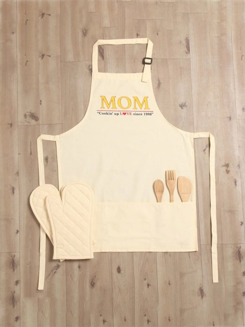 

Lushomes Cream Cotton Apron Set