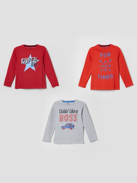 

max Boys Pack of 3 Typography Printed T-shirts, Multi