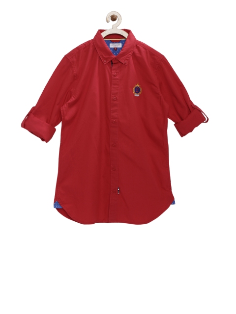 

U.S. Polo Assn. Kids Boys Red Solid Casual Shirt