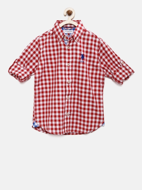 

U.S. Polo Assn. Kids Boys Red & White Checked Casual Shirt