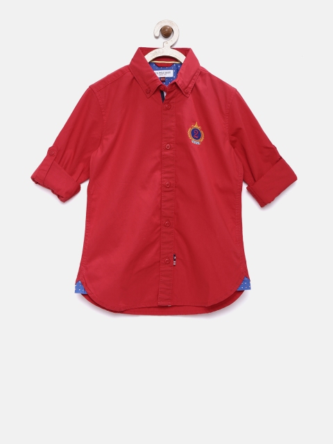 

U.S. Polo Assn. Kids Boys Red Solid Casual Shirt