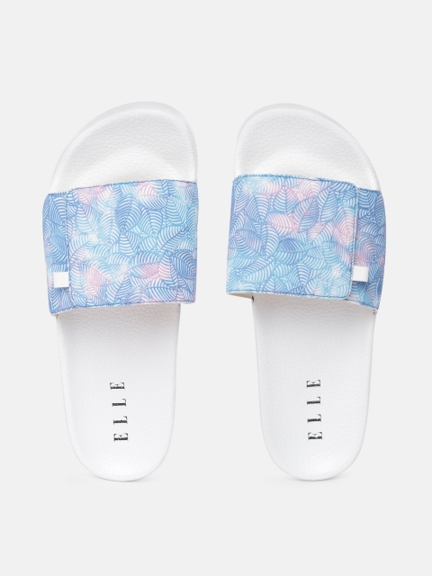 

ELLE Women White Printed Sliders