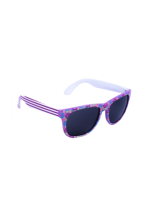 

Spiky Unisex Kids Black Lens & Purple Square Sunglasses UV Protected Lens Flr_Vio_Wht, Violet