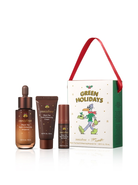 

Innisfree Black Tea Youth Enhancing Ampoule Special Skin Care Gift Set, Brown