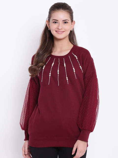 

Texco Women Maroon Sweatshirt