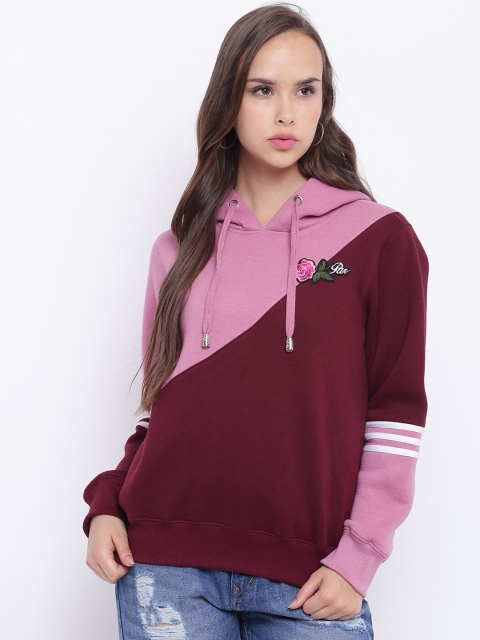 

Texco Women Mauve Hooded Sweatshirt