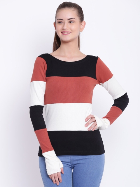 

Texco Women Black Colourblocked Sweatshirt