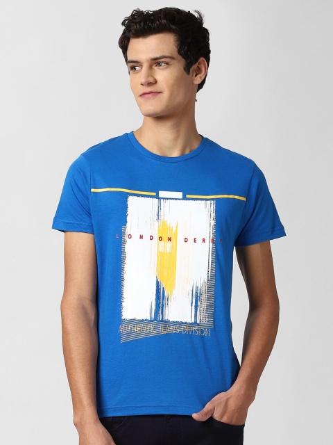 

Peter England Casuals Men Blue Printed Slim Fit T-shirt