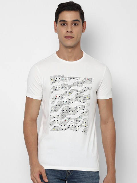 

Allen Solly Sport Men White Graphic Printed Pure Cotton T-shirt