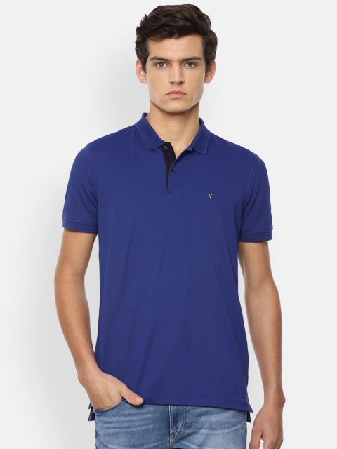 

Van Heusen Sport Men Blue Solid Polo Collar T-shirt