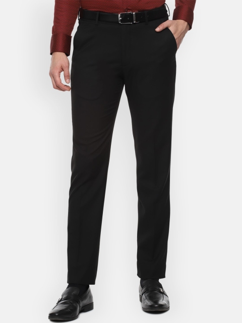 

Louis Philippe Men Black Slim Fit Solid Formal Trousers