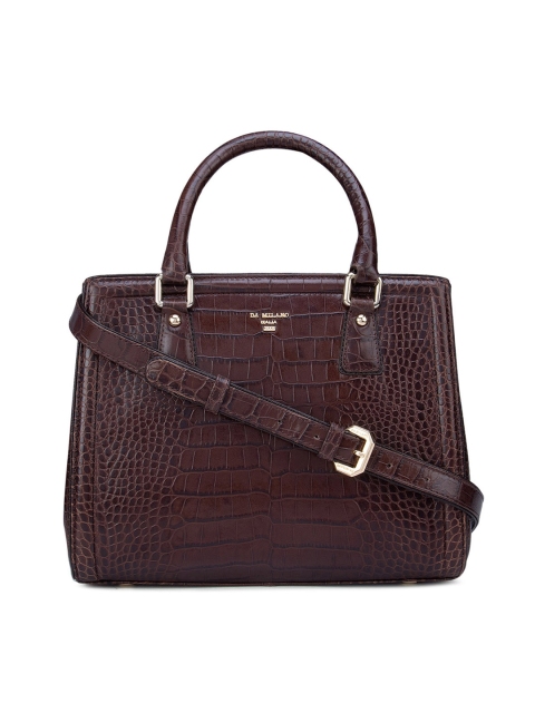 

Da Milano Brown Textured Leather Structured Handheld Bag