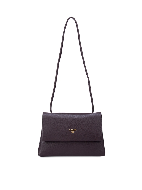 

Da Milano Burgundy Leather Structured Sling Bag