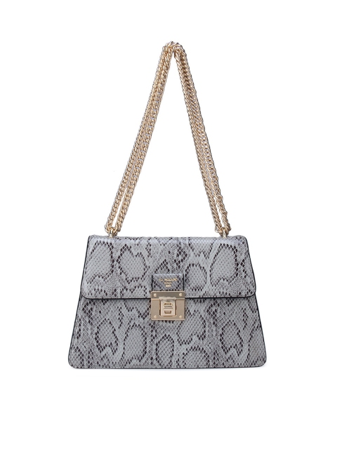 

Da Milano Grey Textured Leather Structured Shoulder Bag