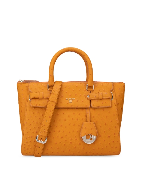

Da Milano Orange Leather Structured Handheld Bag