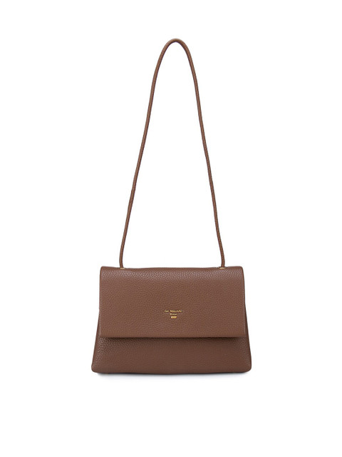 

Da Milano Brown Leather Structured Sling Bag