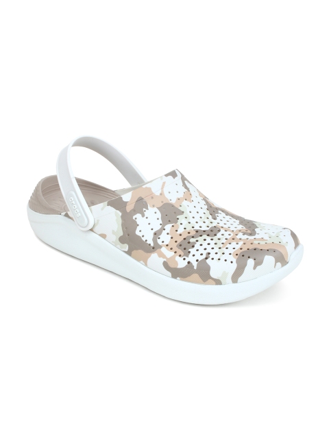 

Crocs Unisex White & Beige Printed Croslite Clogs