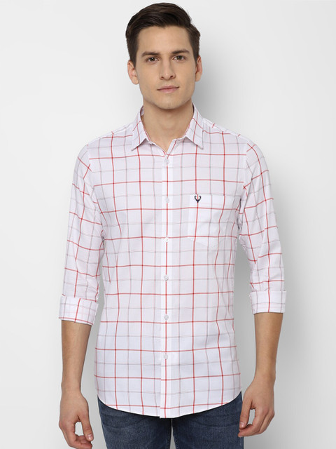 

Allen Solly Men White Slim Fit Opaque Checked Casual Shirt